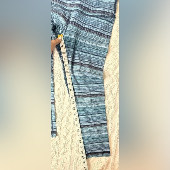 Lululemon Wunder Under Sz 6 Cropped Leggings Heathered Blue Crops - Picture 3 of 8